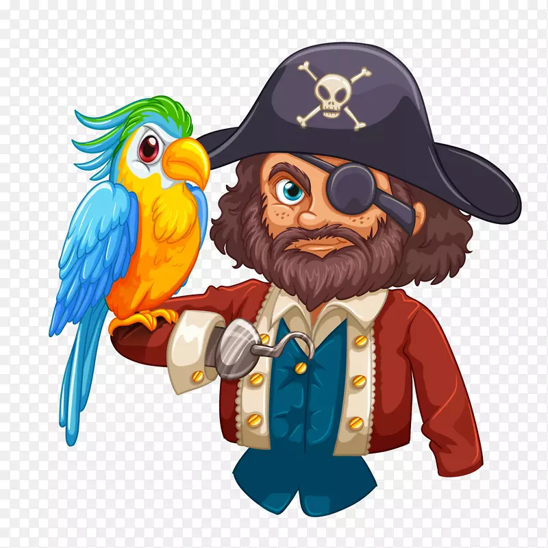 海盗船长卡通插画
