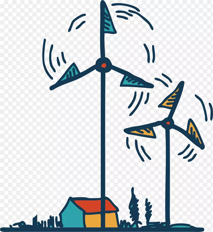矢量图可以发电的风车