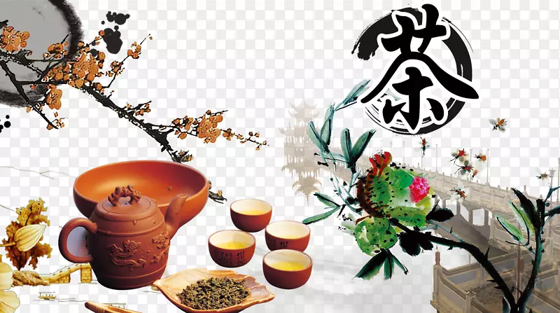 中国古典茶道文化背景素材