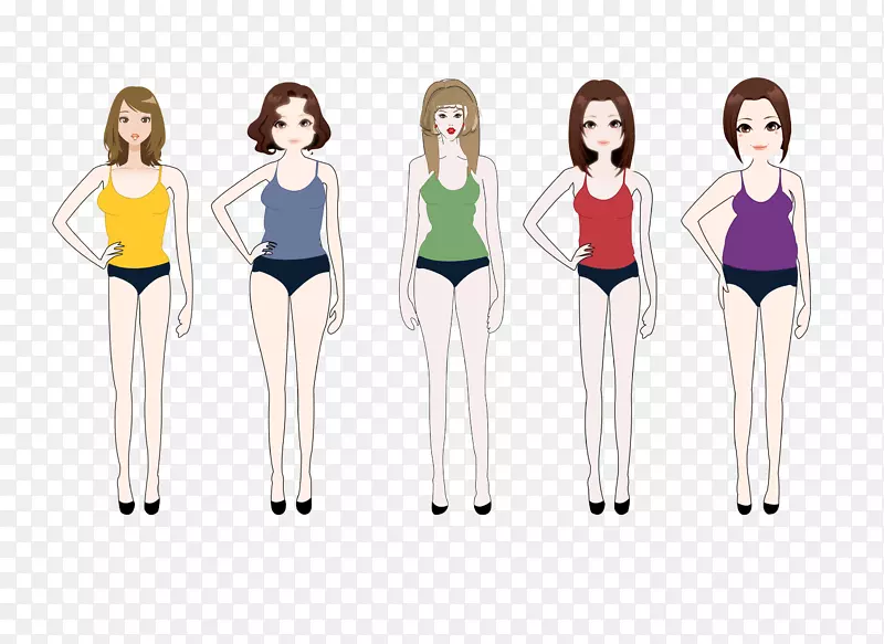 卡通女人身材体型