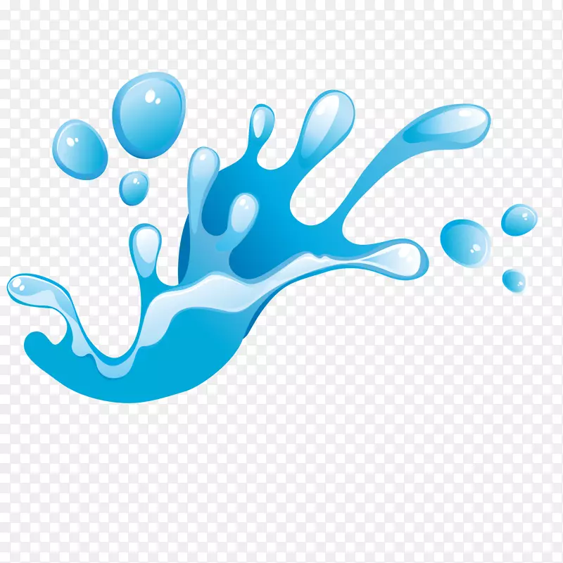 矢量手绘喷溅的水珠