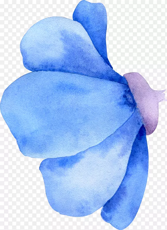 手绘水彩蓝色花瓣