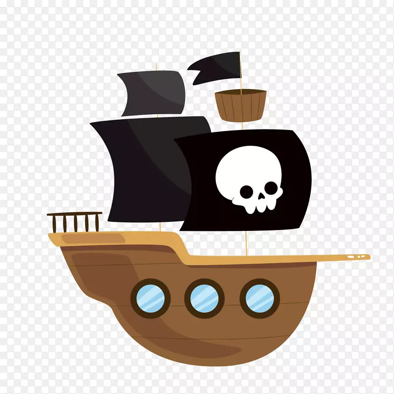 卡通海盗船矢量图