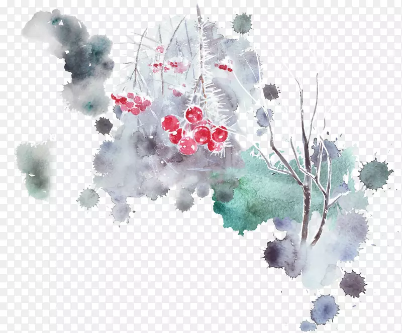 手绘创意红色果子免抠图