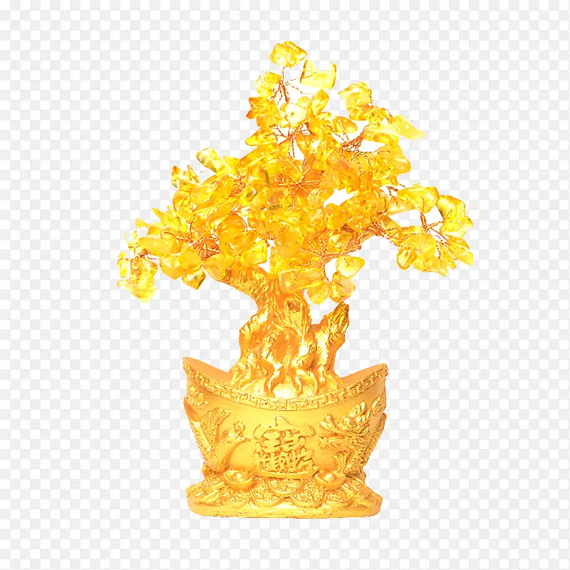 金色桔子树摆件