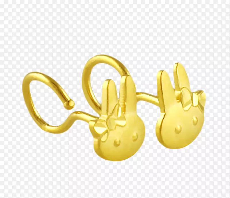 金色兔子耳环