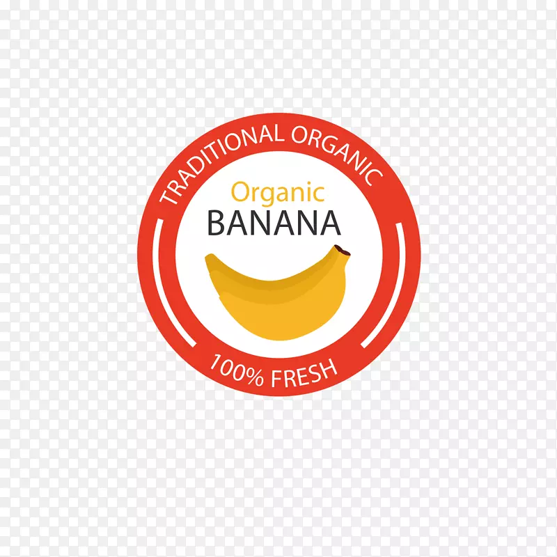 红色圆环香蕉标签