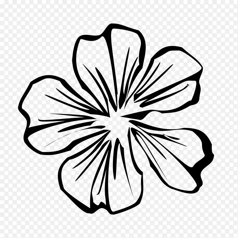 黑白剪影多形状花朵
