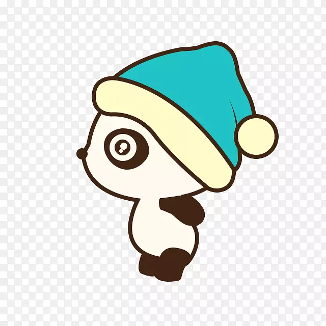 卡通小熊猫戴帽子