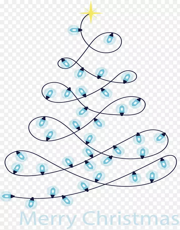 圣诞节蓝色彩灯圣诞树