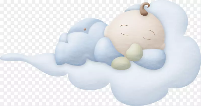 云朵上睡觉的宝宝
