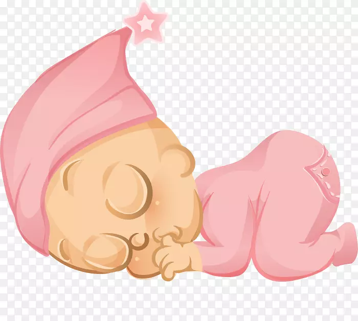 粉色可爱睡觉宝宝