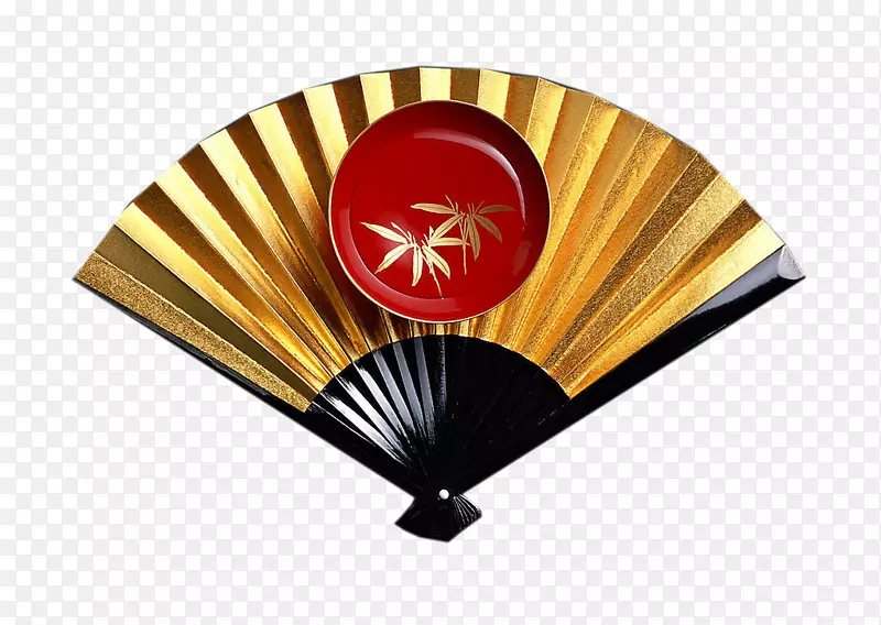 金色折扇手绘图案