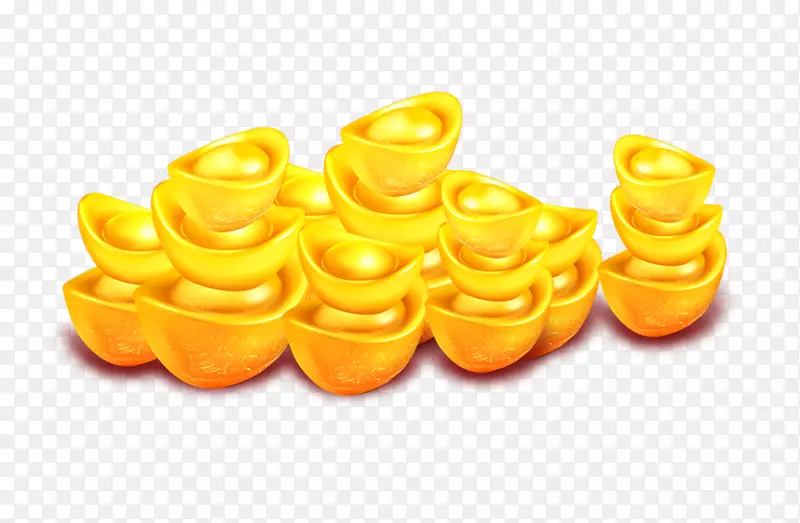 一堆黄色金子