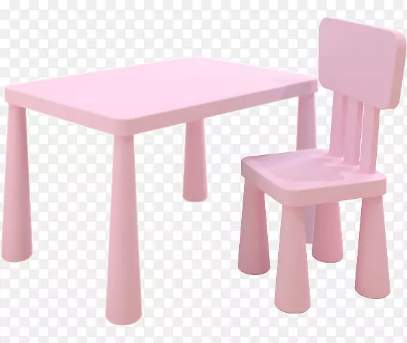 实物粉色可爱儿童桌椅免抠