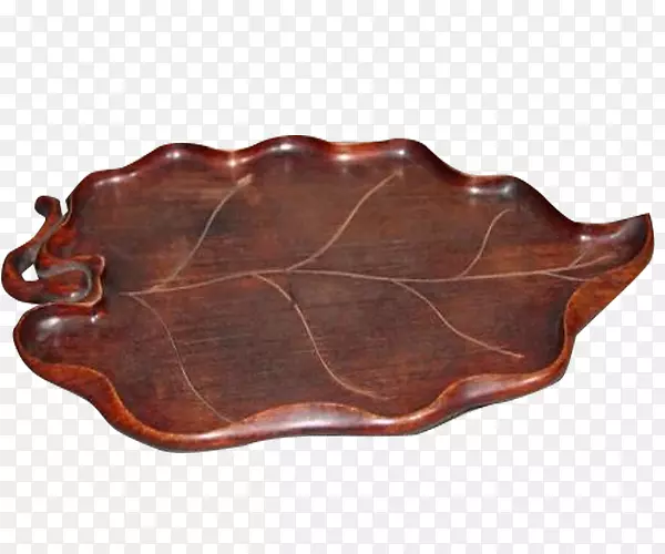 红木实木叶子型茶盘