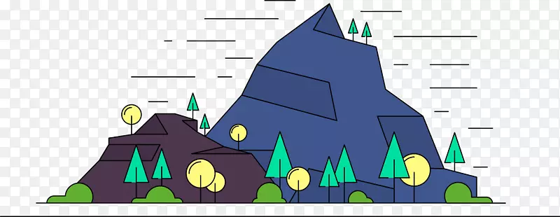 卡通岩石山体