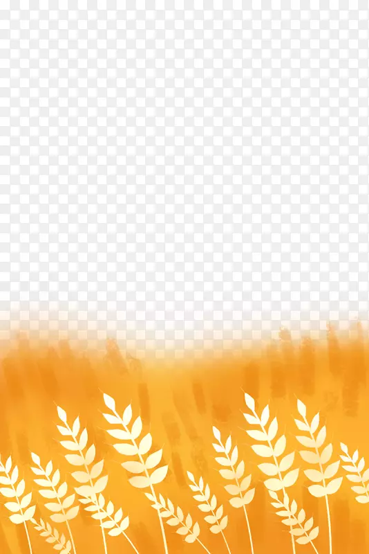 水彩手绘麦子风景图