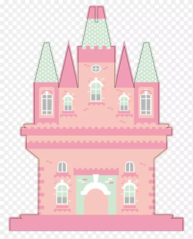 粉色卡通迪斯尼城堡