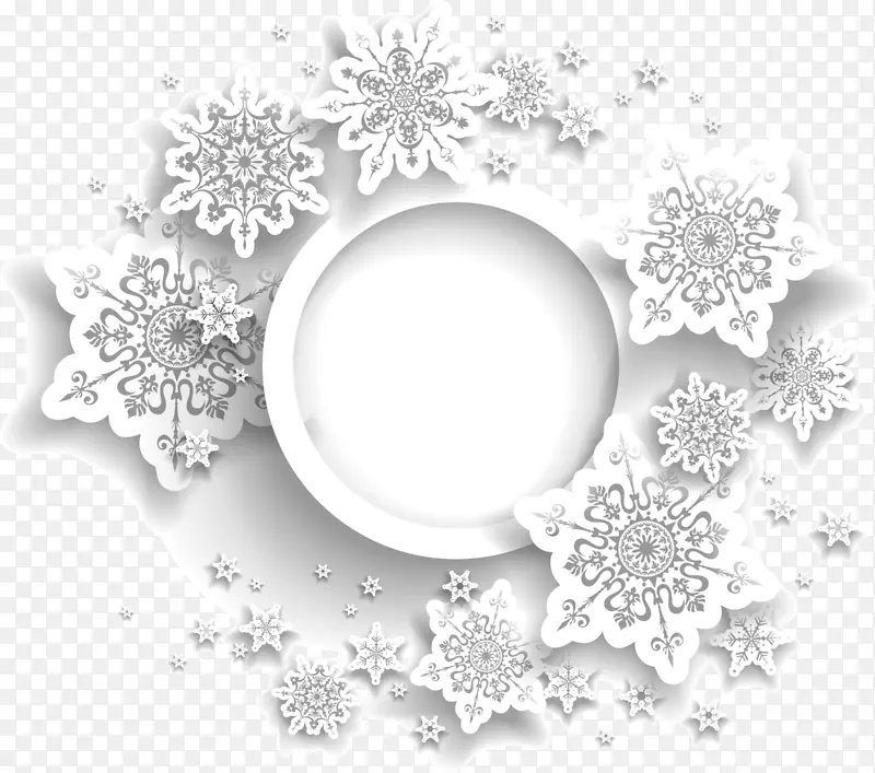 冬季灰色雪花装饰