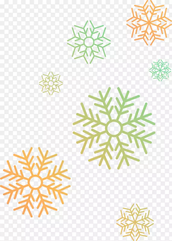 冬天多彩渐变雪花