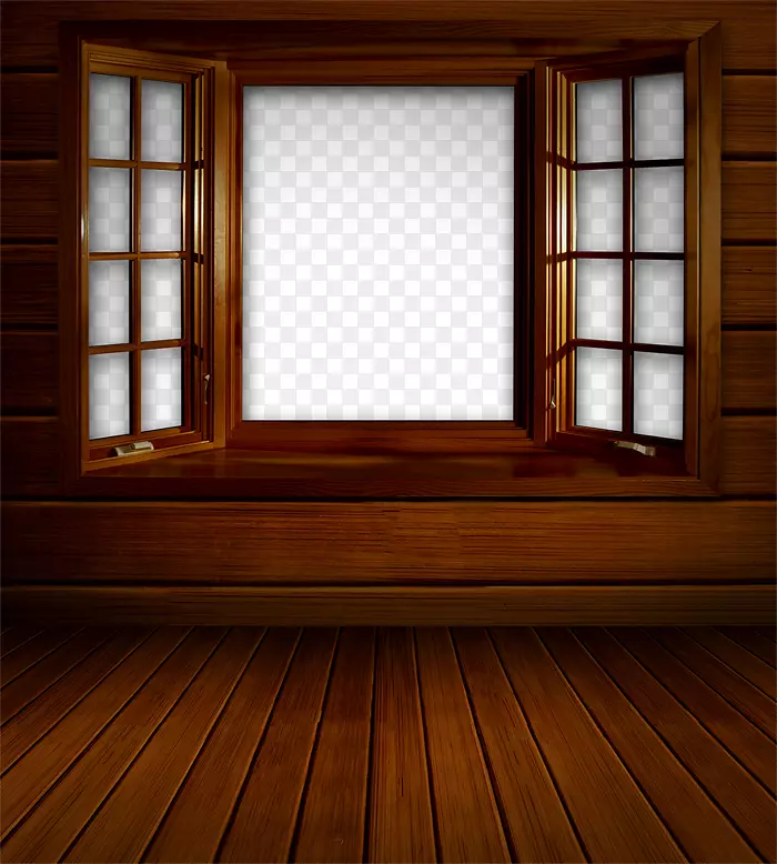 原木窗户