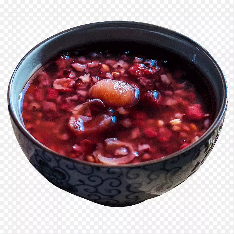 瓷碗中的红豆粥
