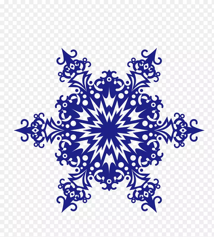 蓝色雪花精美图案