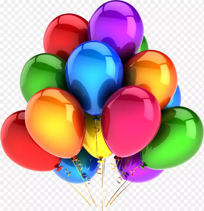 一簇气球彩色气球六一儿童节