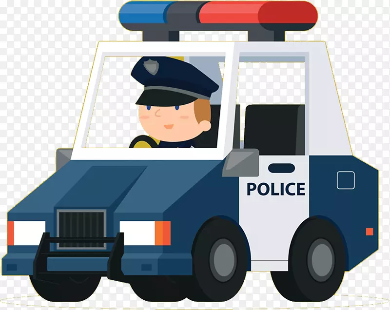 卡通警察警车素材