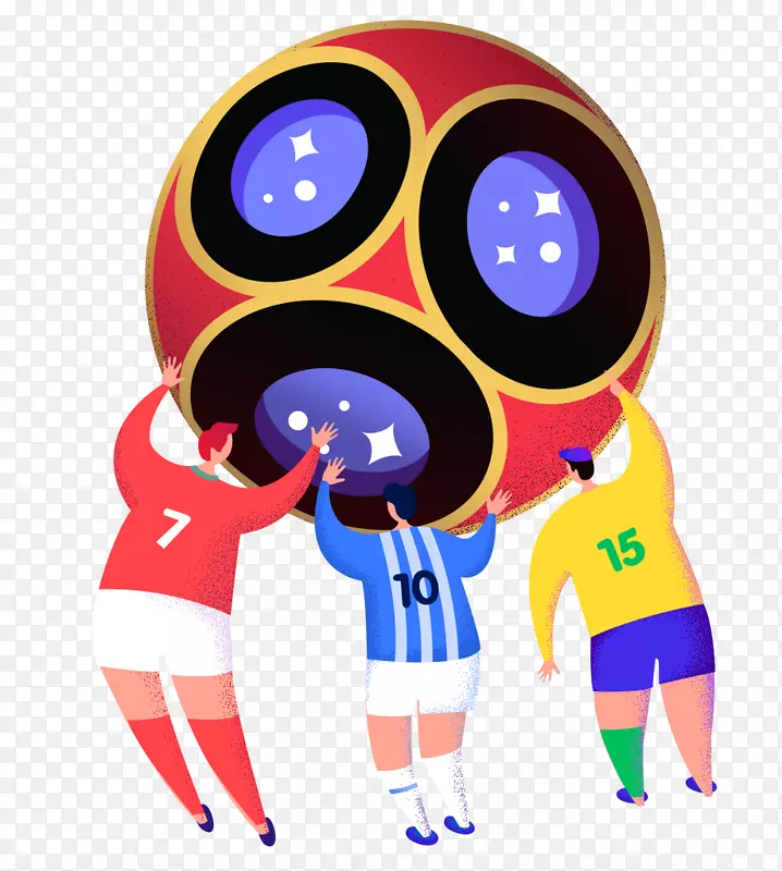 2018世界杯球员踢球插画