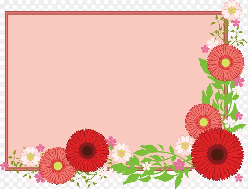 粉色美丽花朵框架