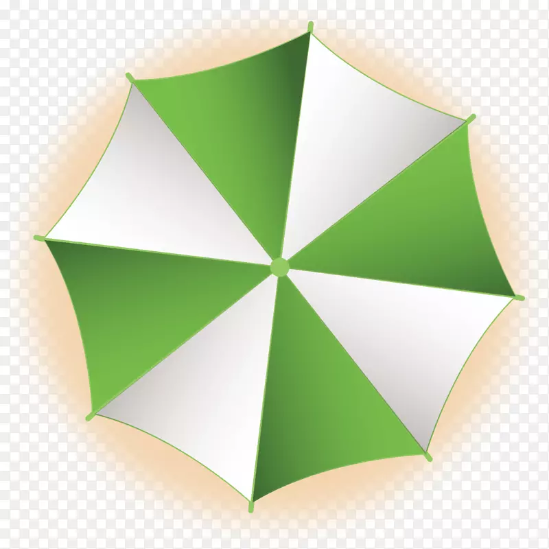 夏天休闲绿色遮阳伞矢量素材