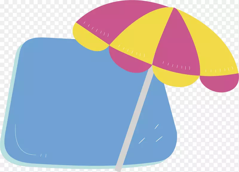 卡通夏日休闲遮阳伞标贴矢量素材