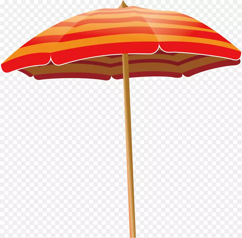 夏天休闲橘色遮阳伞卡通矢量素材