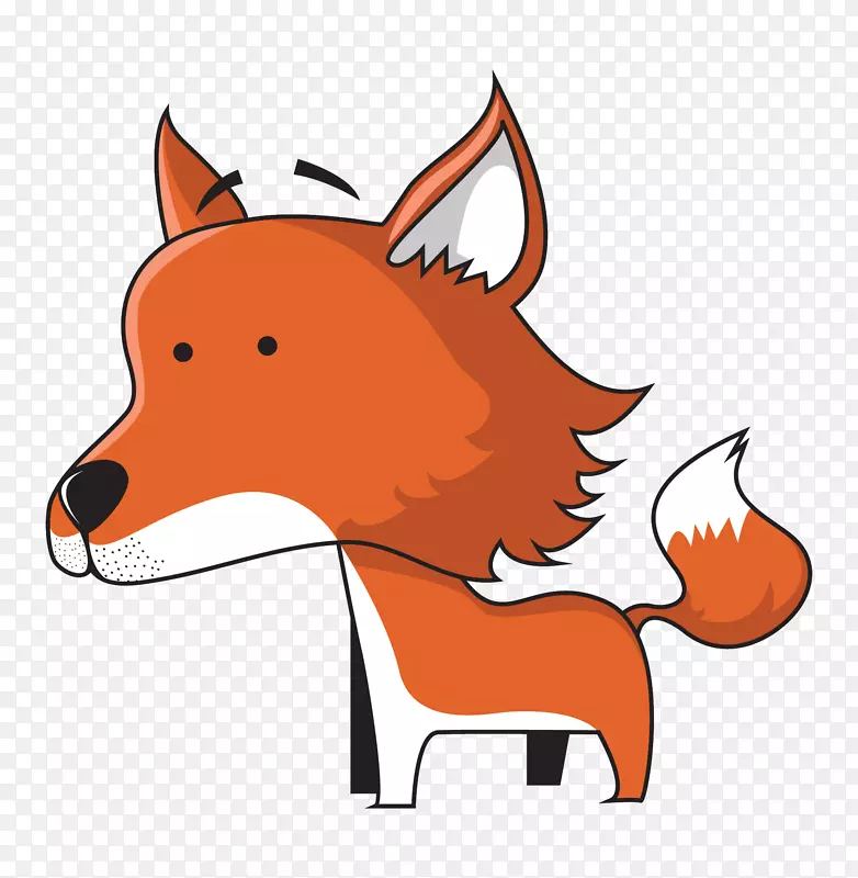 手绘橙色的小狐狸