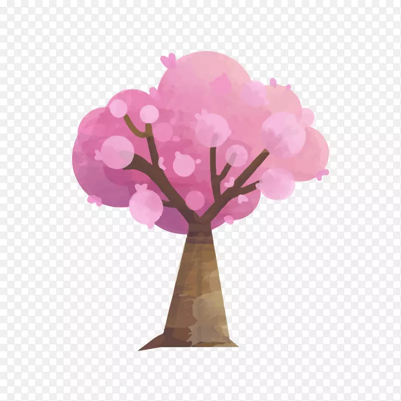 粉色的树