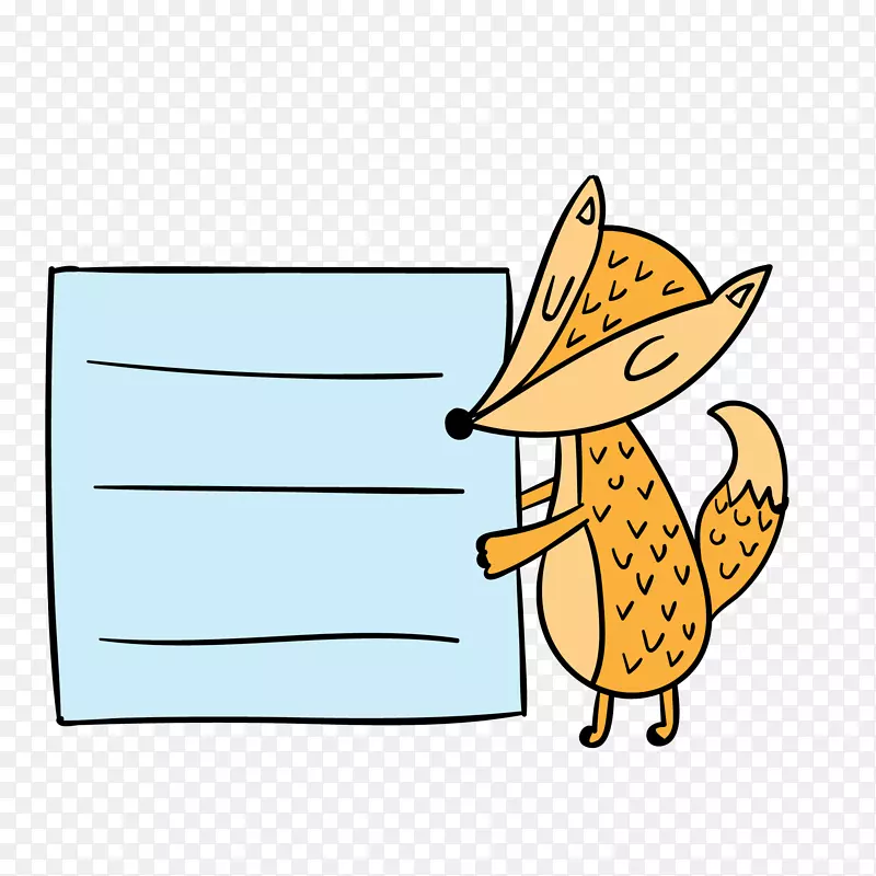 卡通小狐狸装饰标签设计