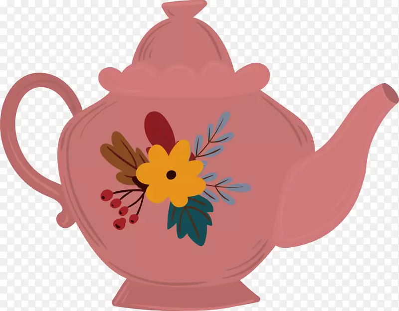 粉红色的茶壶