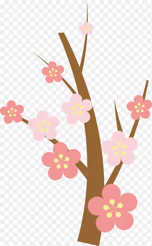 粉色美丽春季桃花树