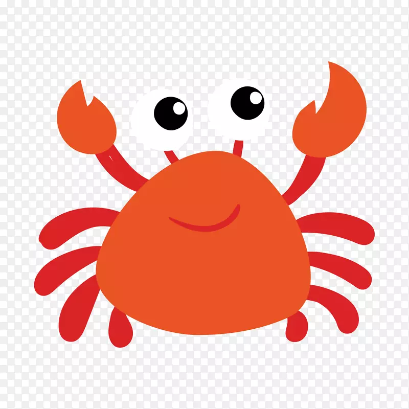 橙红色的卡通螃蟹
