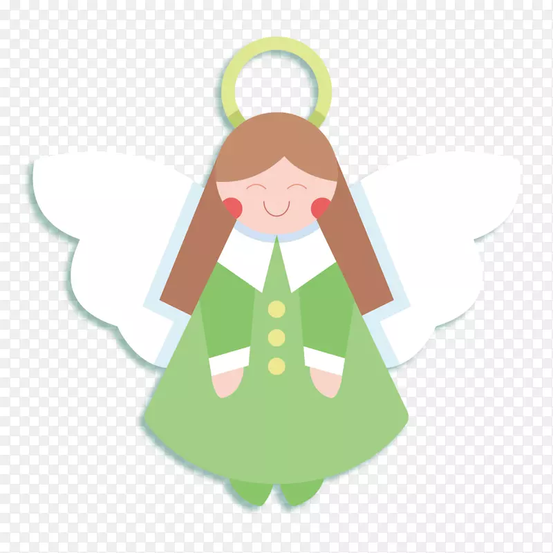 矢量绿色小天使