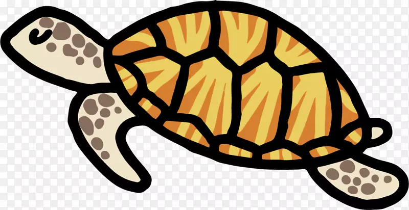 海洋生物手绘游动的海龟