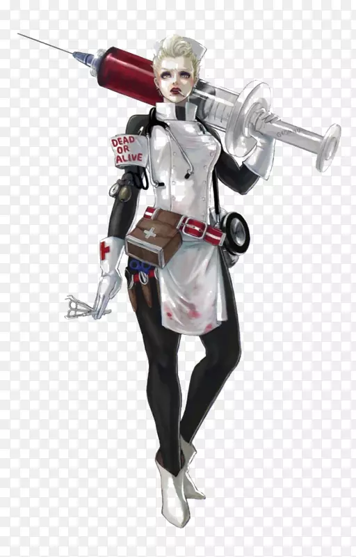 白色炫酷护士战士