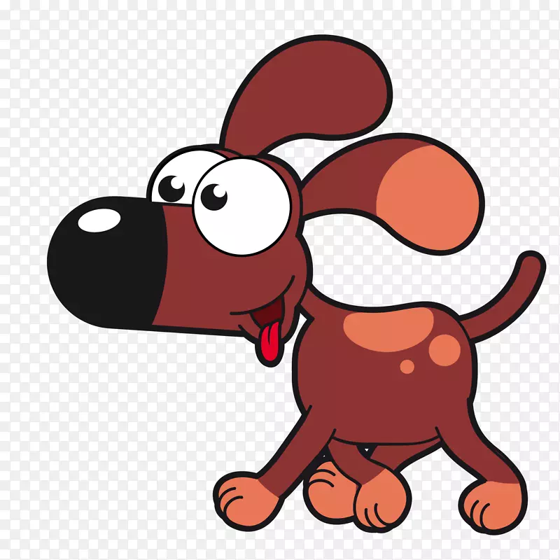 卡通吐舌头的小狗