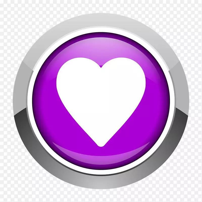 紫色科技感爱心按钮