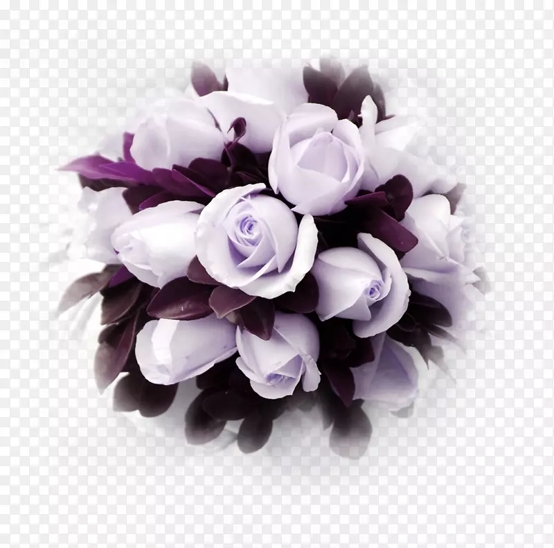 淡紫色清新花束装饰图案