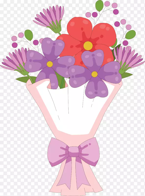 粉紫色浪漫情人节花束