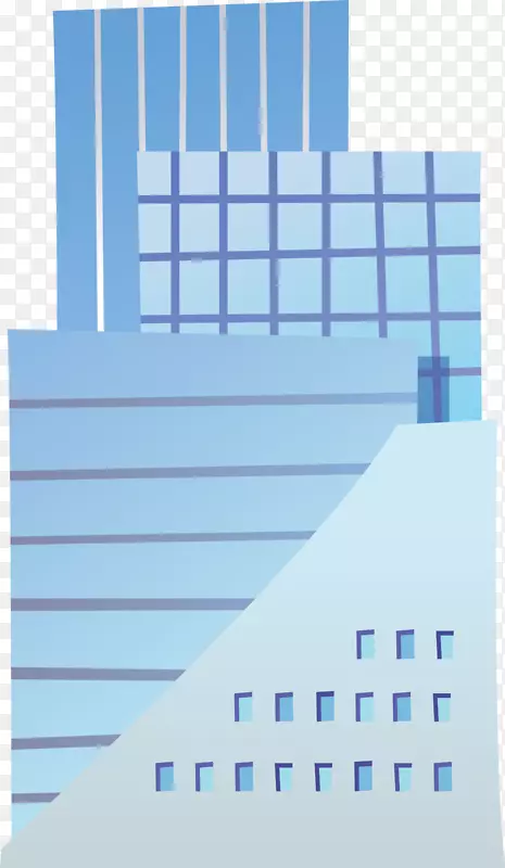 蓝色矢量办公楼素材图