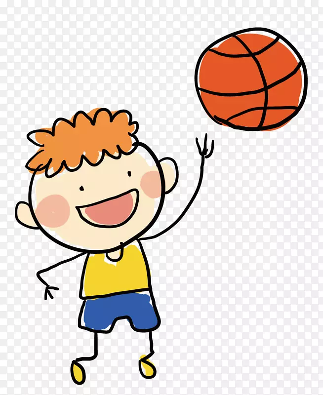 玩篮球的男孩